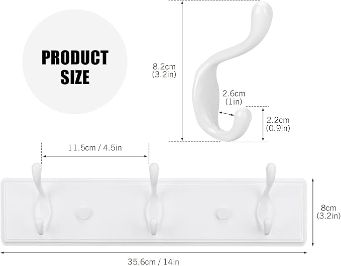 Badiano Wooden Coat Rack, Wall-Mounted Organizer - Image 2