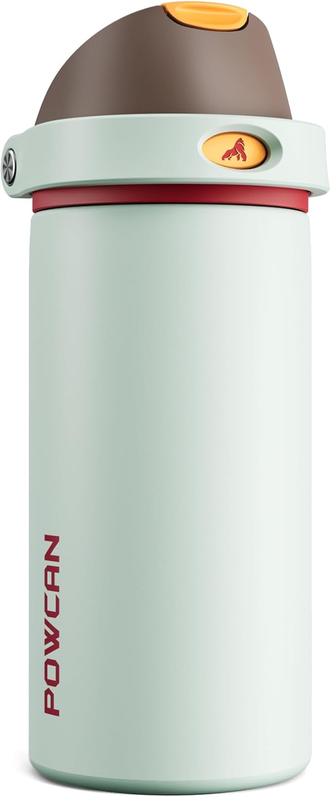 POWCAN 18 oz Travel Water Bottle: 2-in-1 Push-Button Spout & Quick-Flip Straw by POWCAN