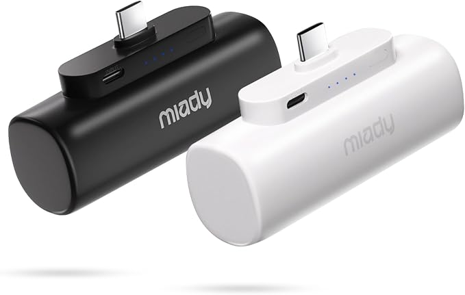 Miady 2-Pack 5000mAh Mini Portable Charger by Miady