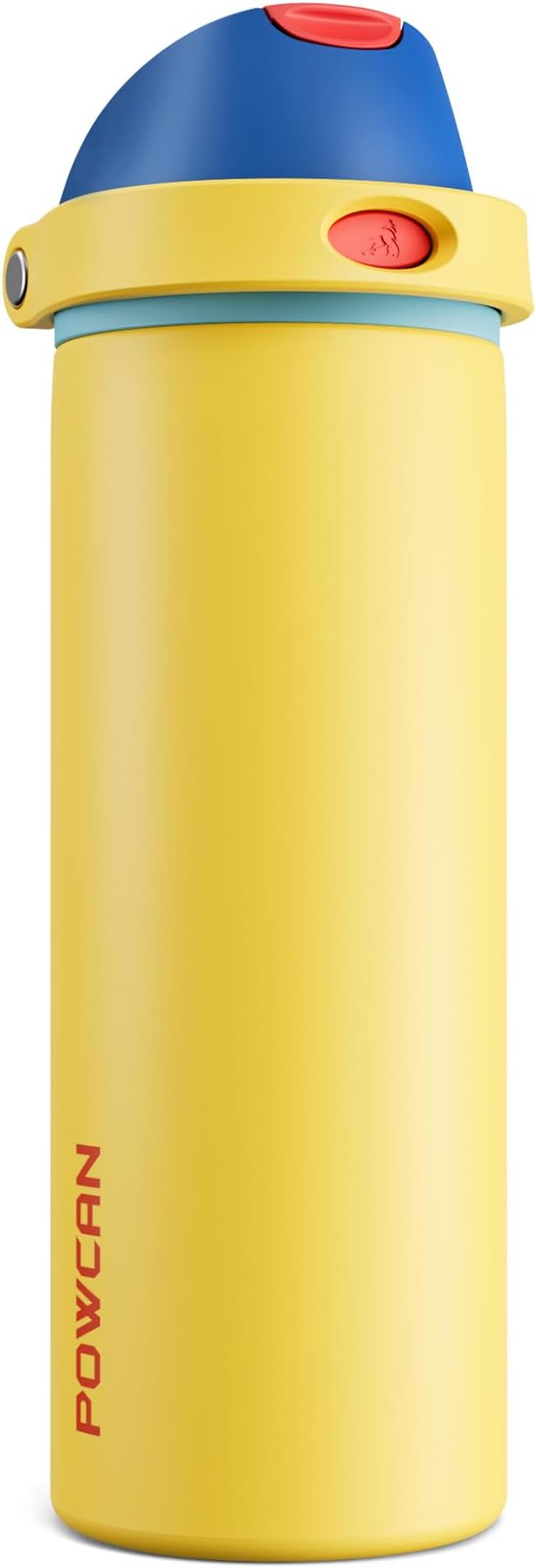 POWCAN 24 oz Stainless Steel Water Bottle: 2-in-1 Push-Button Spout & by POWCAN