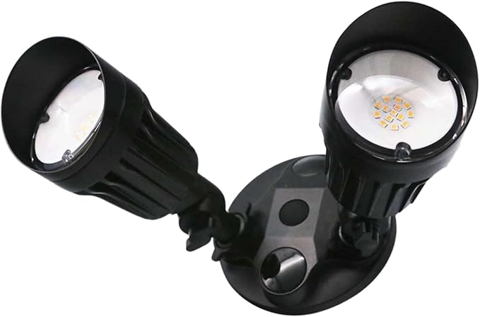 LED Black 2-Light Bullet Flood Light- 3000K Adjustable Dual Head Hardwired by HOMENHANCEMENTS