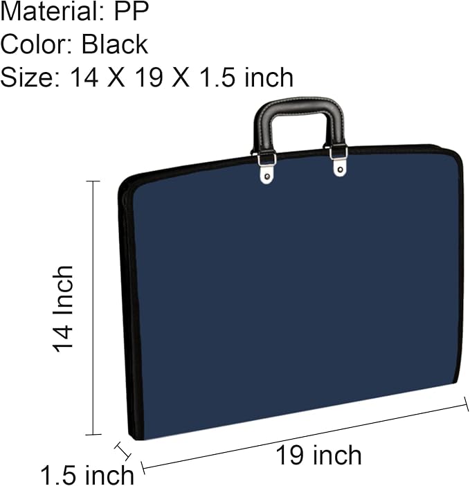 Acocony 11x17 Portfolio with Zipper Closure PP Material Oxford Cloth Edge - Image 2