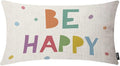 EKOBLA Be Happy Home Decorative Rectangle Pillow Cases Colorful Dots Cheerful by EKOBLA