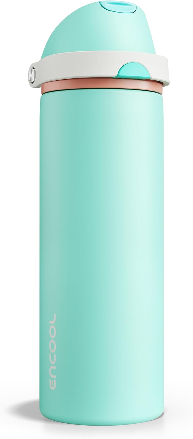 Insulated Water Bottle with Straw by ENCOOL