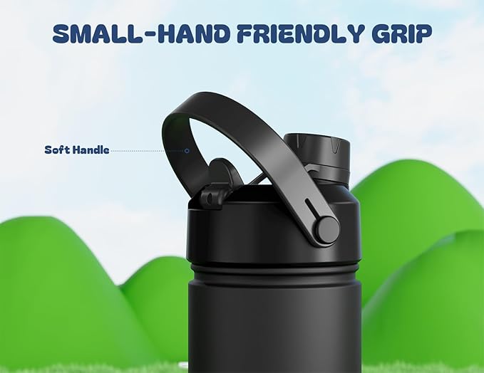 12 oz Kids Leakproof Water Bottle: 2-in-1 Straw Spout Lid, Easy Carry, Keep - Image 6