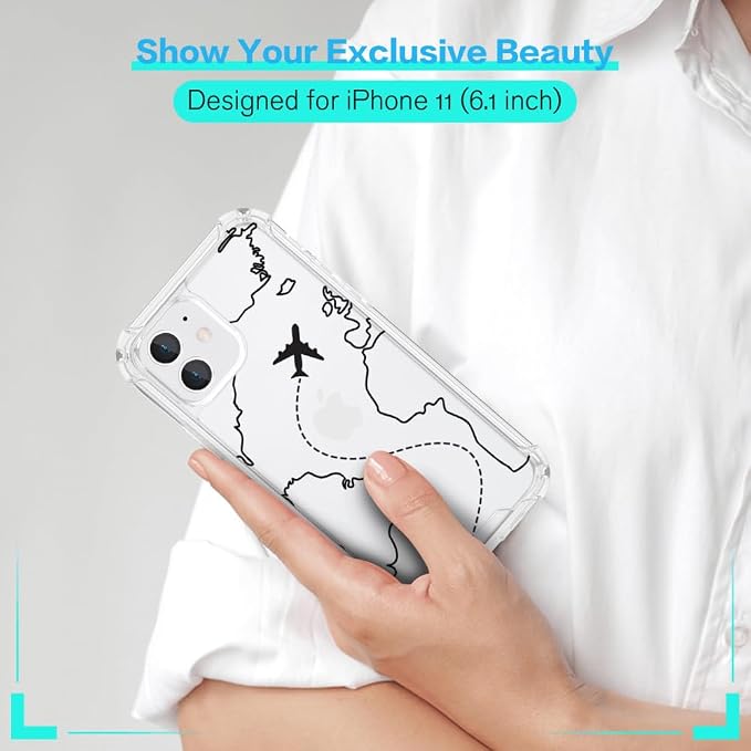 FANXI Minimalist Airplane Travel Map Phone Case Compatible - Image 7