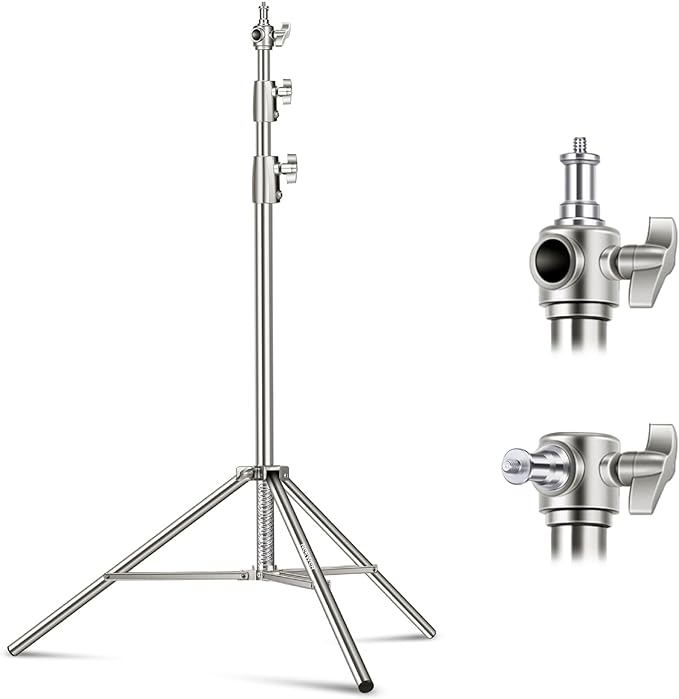 NEEWER 9.2ft/2.8m Stainless Steel Light Stand, Spring Cushioned Heavy Duty by Neewer