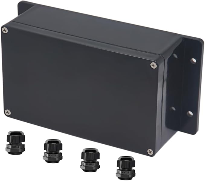 Project Box ABS Black Electrical Boxes IP65 Outdoor Waterproof Box Electronic by Raculety