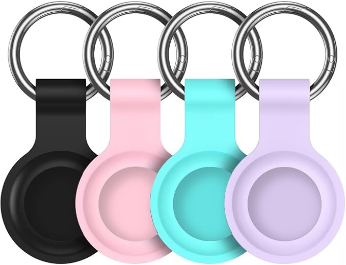 Compatible with AirTag Holder Case Keychain 4 Pack, - Image 8