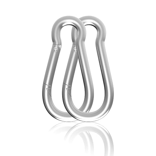 Carabiner, Heavy Duty Galvanized Steel Spring Snap Hook Carabiner Clips by High-PQ