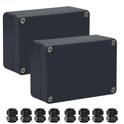 Junction Box IP65 Waterproof ABS Plastic Electrical Project Case Power Junction by Otdorpatio