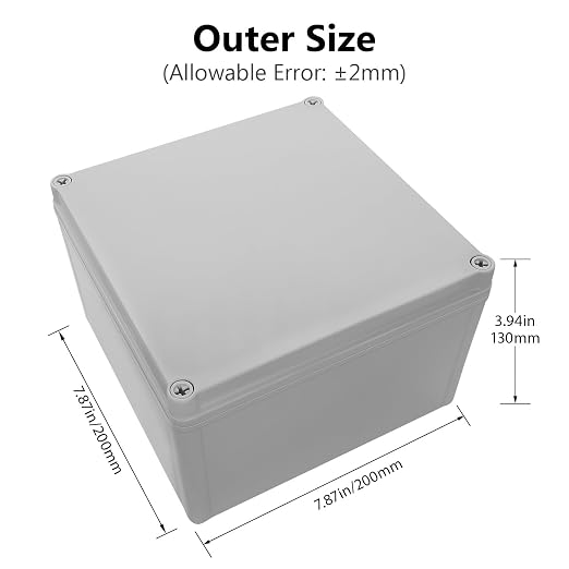 LeMotech Waterproof Dustproof IP67 Junction Box DIY Case Enclosure Gray 7.9 x - Image 2