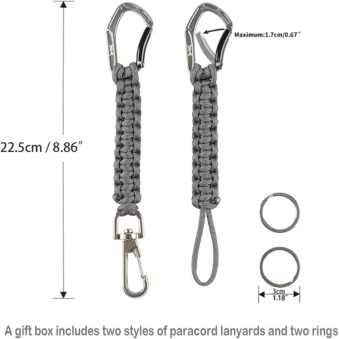HERCULES Paracord Keychain Set – 2 Pack Lanyard Rope - Image 2
