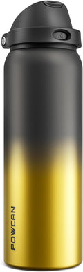 POWCAN 40 oz Insulated Water Bottle: 2-in-1 Push-Button Spout & Quick-Flip by POWCAN