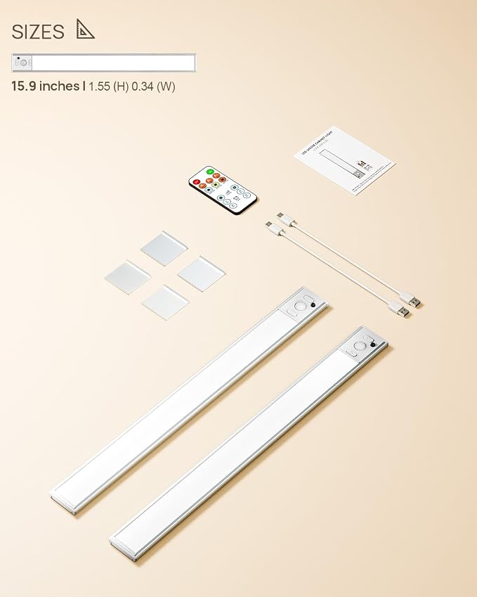 16inch Under Cabinet Lights, LED Motion Sensor Light Indoor, 4000mAh - Image 9