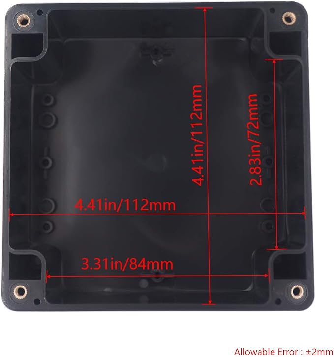 2 Pack Project Box IP65 Waterproof Junction Box ABS Plastic Black Electrical - Image 3