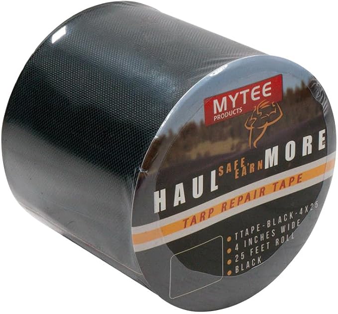 Mytee Products 8.8 oz Waterproof Black Vinyl Tarp Repair Tape 4 Inch x 25 FT - Image 7