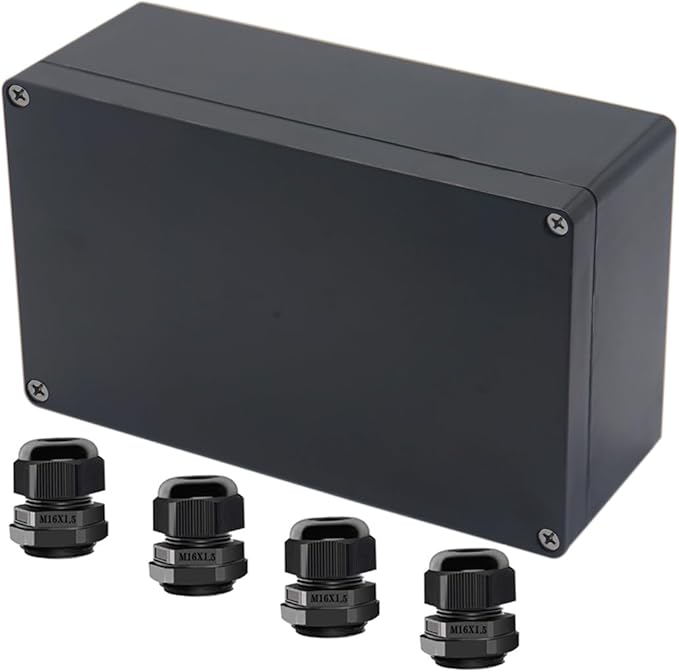 Project Box ABS Black Electrical Boxes IP65 Outdoor Waterproof Box Electronic by Raculety