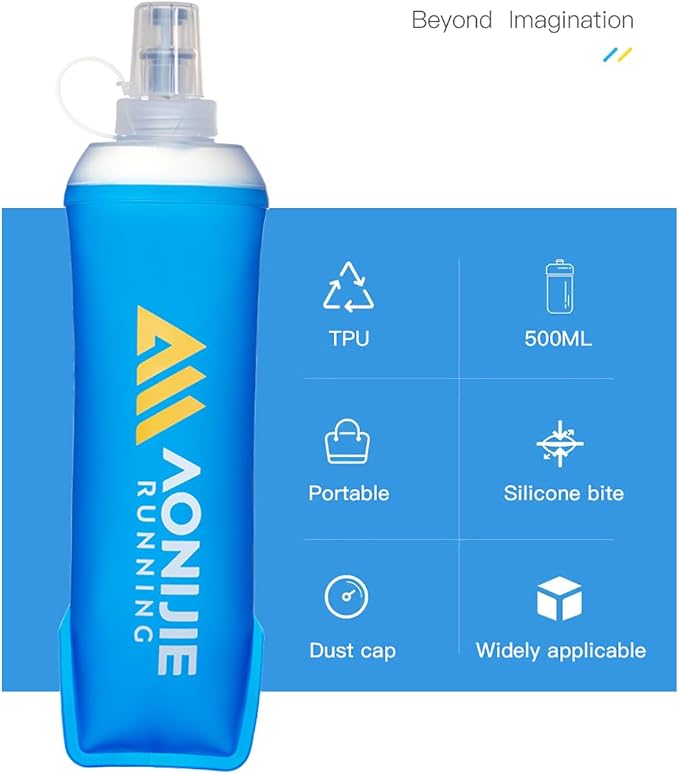 AONIJIE TPU Soft Flask Water Bottle Collapsible Running Flask - Image 4