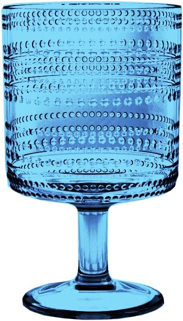 Beaded 14 oz Durable Acrylic Wine Glasses, Shatter-Resistant and - Image 2