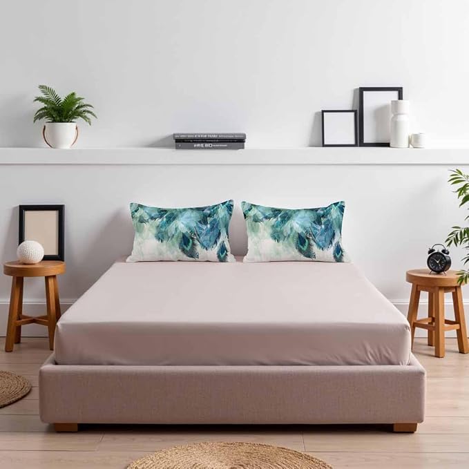 Peacock Feather 12 X 20 Pillow Covers Watercolor Gradient Blue Soft Halo Green - Image 7