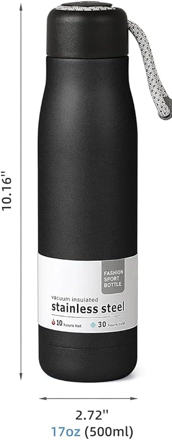 Dusgut Water Bottle with Portable Lid Metal Thermos Vacuum Insulated Stainless - Image 3