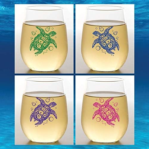 Set of 4 Shatterproof Designer 16 oz Plastic Wine Glasses MADE in the USA by Unknown