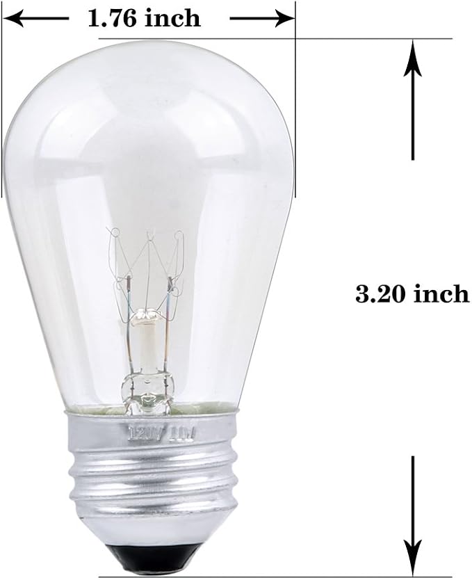 30 Pack S14 Outdoor String Light Bulbs Set orange, 120V 11W Clear Outdoor Patio - Image 2