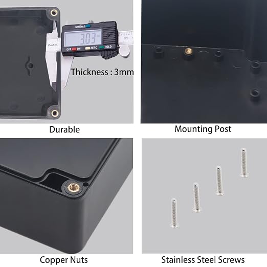 Watertight Junction Box, IP67 Waterproof Project Box Durable ABS Plastic - Image 6