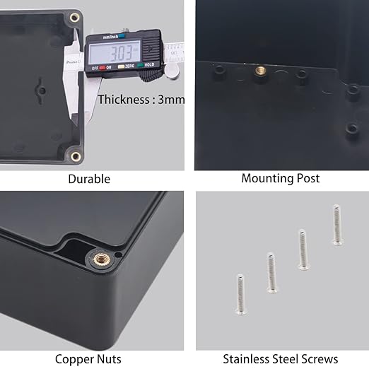 Watertight Junction Box, IP67 Waterproof Project Box Durable ABS Plastic - Image 6