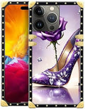Compatible with iPhone 15 Pro Max Case, High Heeled Purple Diamond Rose Luxury by Unknown