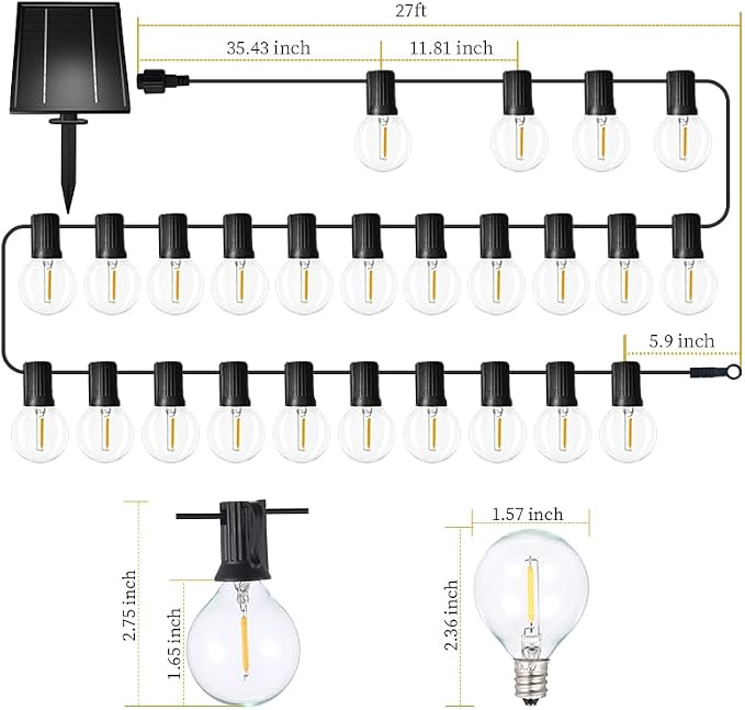 Sunlitec Solar String Lights Waterproof LED Indoor/Outdoor Hanging Umbrella - Image 4