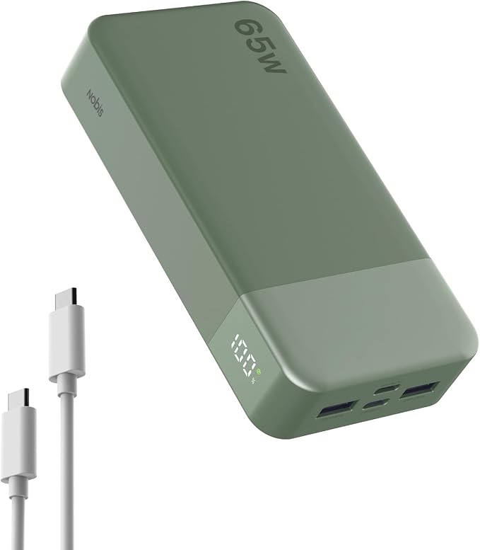NOBIS 20000mAh Battery Pack Power Bank 65W Power Bank, Portable Charger by NobisPowerbank