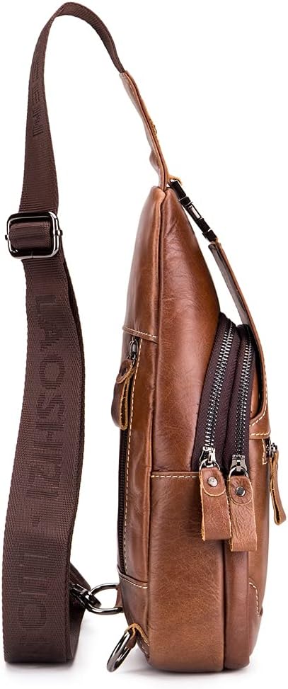 Hebetag Leather Sling Bag Crossbody Backpack - Image 3