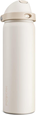 POWCAN 32 oz Insulated Water Bottle, 2-in-1 Push-Button Spout & Quick-Flip by POWCAN