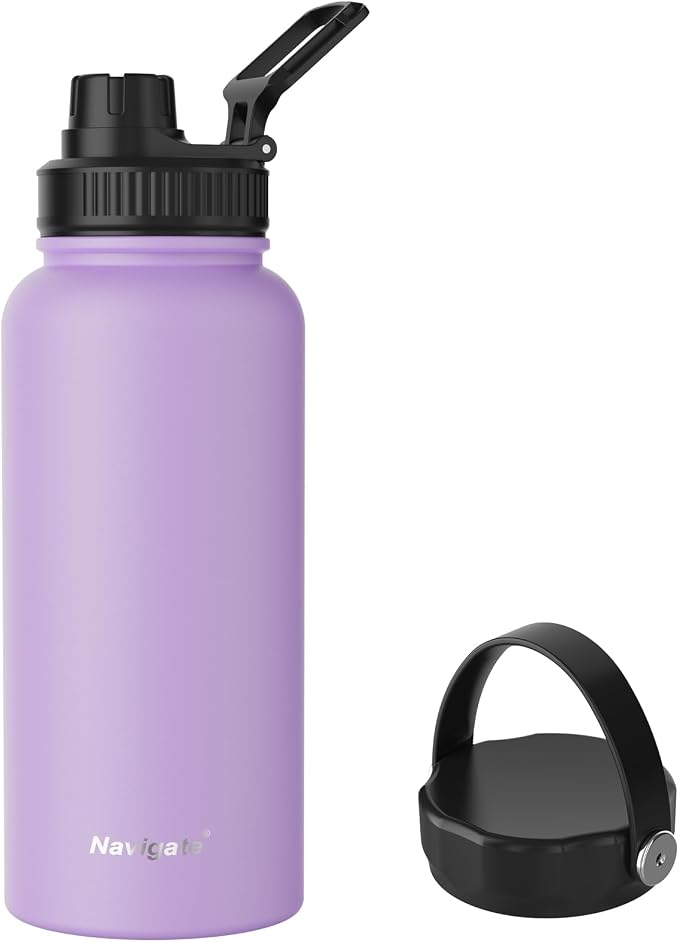 Navigate 32 oz Stainless Steel Insulated Water Bottle, Double Walled Leak Proof by Navigate