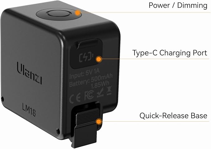 ULANZI LM18 Vlogging Light Mini LED Action Camera Video Light Magnetic - Image 8