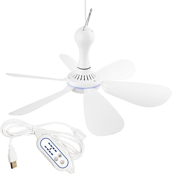 Portable Ceiling Fan USB Powered Canopy Fan by SCOOYEEES
