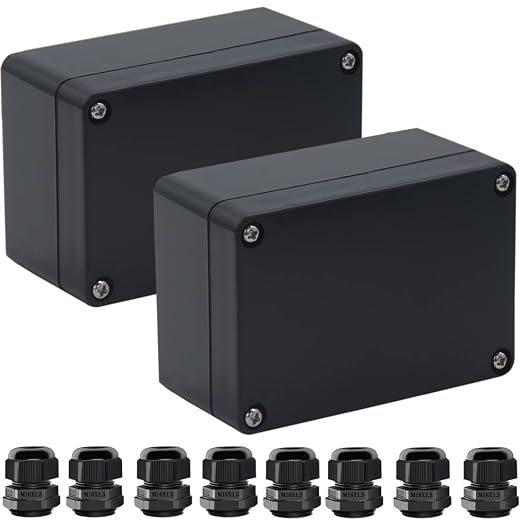 2 Packs Junction Box IP65 Waterproof ABS Plastic Electrical Project Case Power by Otdorpatio