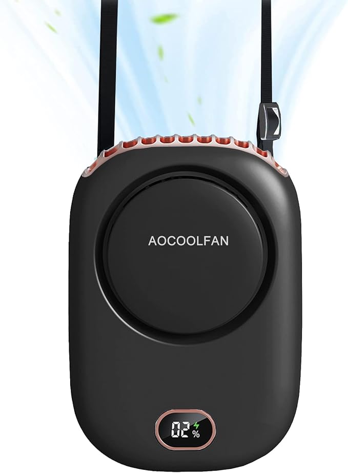 AOCOOLFAN Portable Neck Fan, Mini Small Personal Handheld Fan USB Rechargeable by AOCOOLFAN