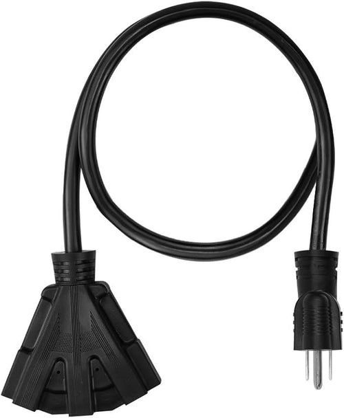 100FT 12/3 Outdoor Extension Cord, Heavy Duty 3-Outlet SJTW Indoor/Outdoor - Image 2