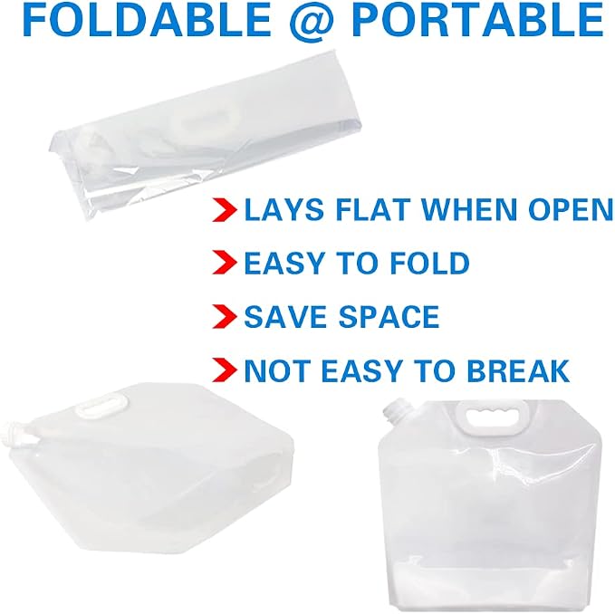 Soddeph Collapsible Water Container Bag, BPA Free Food Grade Clear Plastic - Image 4