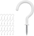 25 Pack Cup Screw Hooks, 2 inch Vinyl Coated Ceiling Screw in Hooks Plant by DRTDERUITAI