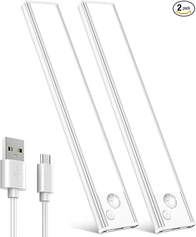 Under Cabinet Motion Sensor Lighting: 8 Inch Dimmable Rechargeable Lights Indoor by Vozuji