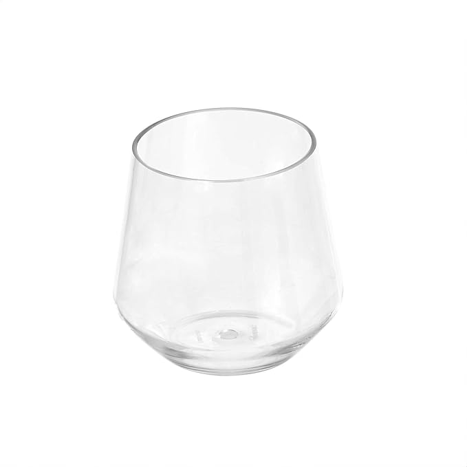 Amazon Basics Tritan Glasses, Dishwasher Safe, BPA-Free Plastic, Stemless Wine - Image 2