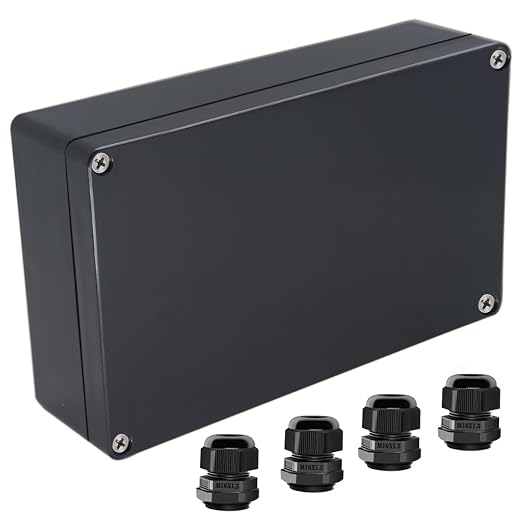 Junction Box IP65 Waterproof ABS Plastic Electrical Project Case Power Junction by Otdorpatio