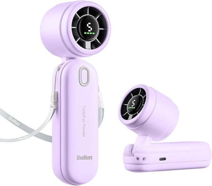 Diveblues Handheld Fan, 30ft/s Mini Portable Turbo Fan, 4000mAh Personal Fan by Diveblues