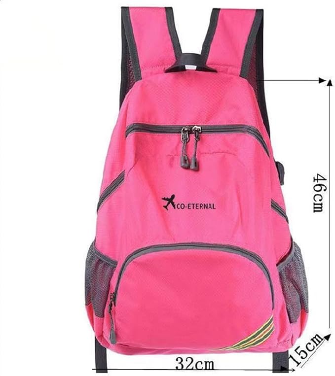 Geboldil Men's and women's waterproof backpack traveling backpack fuchsia - Image 2