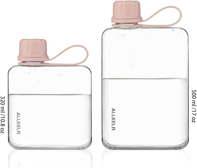 Portable Flat Water Bottle, BPA Free Reusable Tritan Plastic Travel Water - Image 4