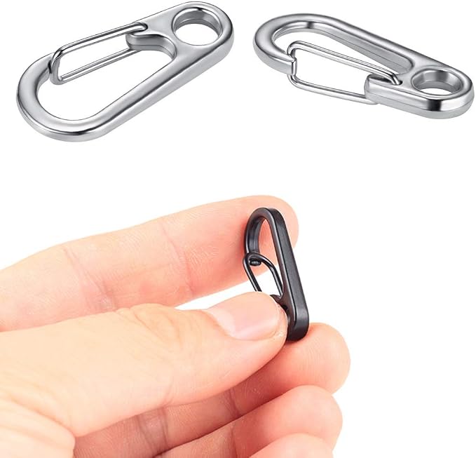 30PCS Mini SF Carabiner Clips Tiny Alloy Spring Snap Hook Keychain Clasps EDC - Image 6
